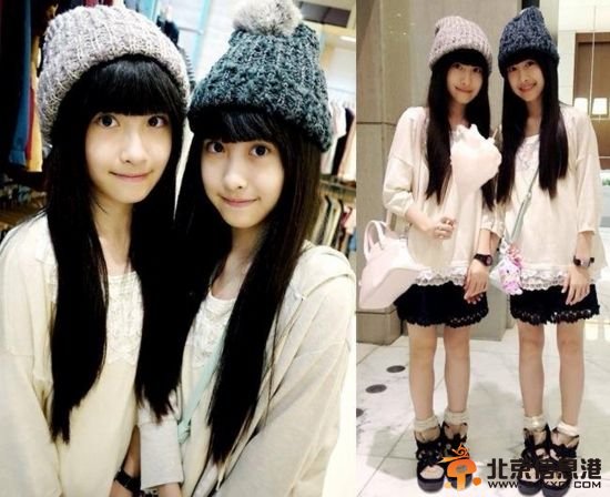 台湾萝莉双胞胎姐妹花走红 清纯可爱人人点赞