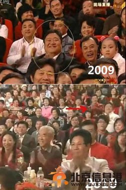 春晚“笑脸哥”历年出现在观众席截屏图