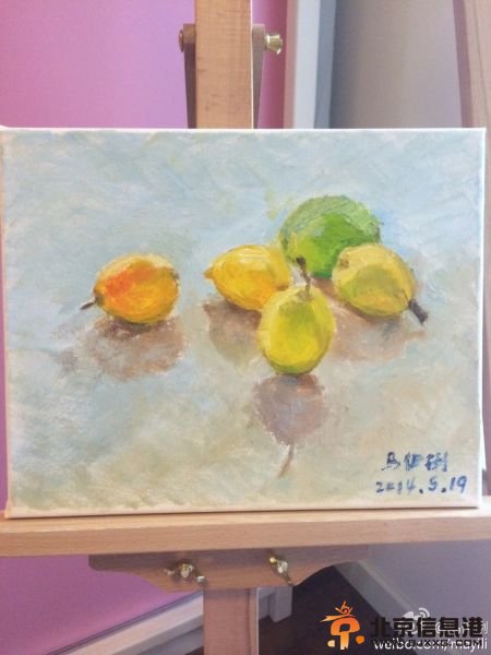 马伊琍离婚在即？晒首张油画作品画梨谐音“离”