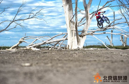 英国街头极限单车手空中360度翻转大秀特技。