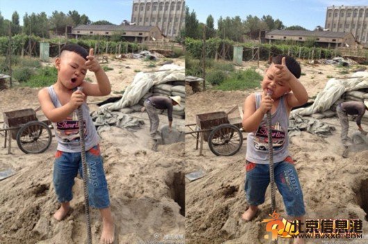 组图:4岁工地萌娃忘情歌唱走红 网友赞秒杀张曼玉 