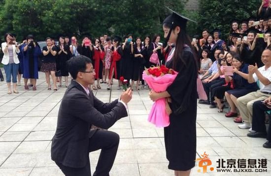 厦门大学一女生拍毕业照被学弟现场求婚 