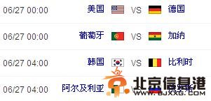 世界杯2014赛程：6月27日美国VS德国预测 两队打平即可做掉葡萄牙携手出线