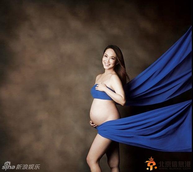 范文芳拍大尺度孕照 仅两块布遮两个重要部位