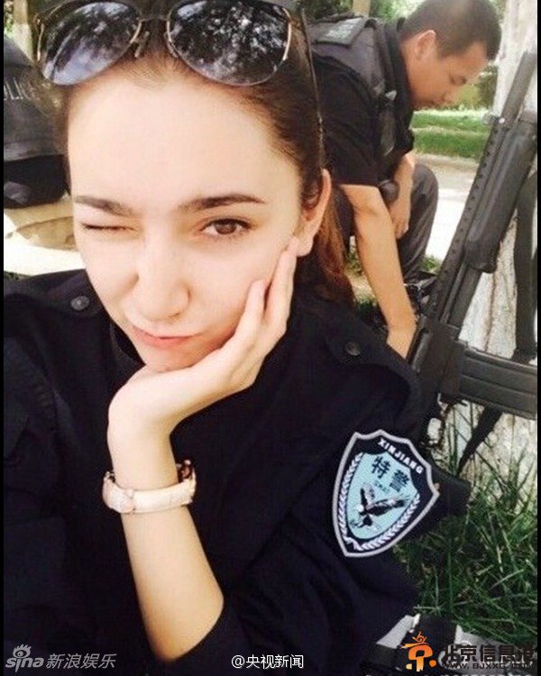 神似佟丽娅 新疆最美反恐女特警曝光