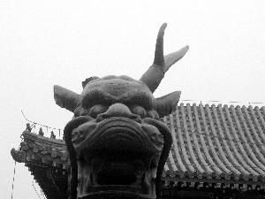 圆明园铜麒麟犄角被折断 园方称系仿制品非文物(图)