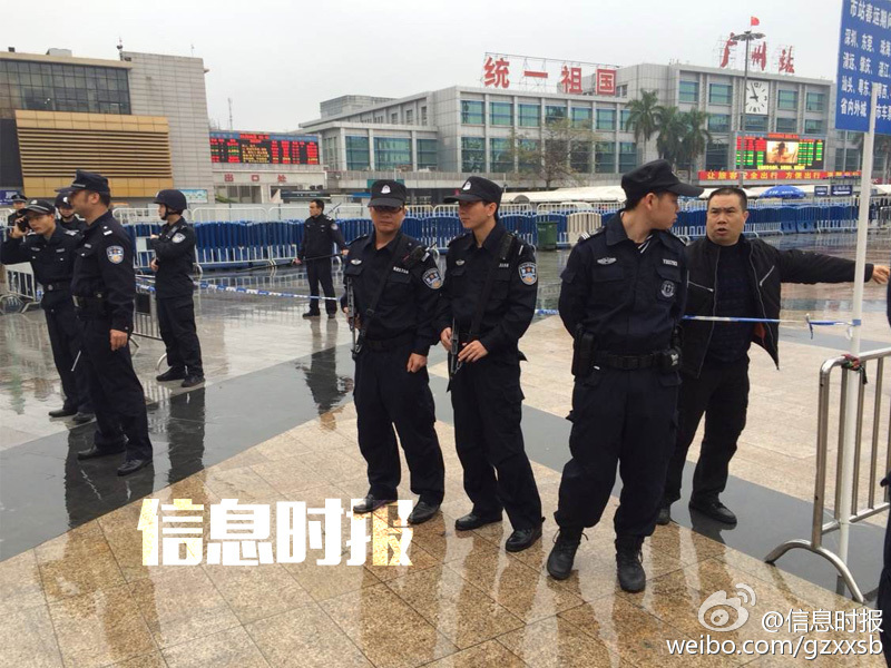 广州火车站砍人事件 行凶者持菜刀在火车站广场伤人被击毙