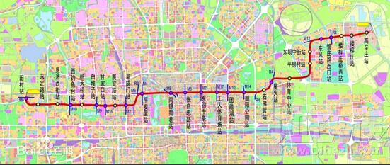 <a href='http://www.bjxxg.cn/news/beijing/' target='_blank'><u>北京</u></a>地铁3号线走向图曝光 连接海淀田村和朝阳东坝