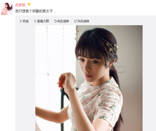 沈梦辰回应与杜海涛绯闻：只想做个安静美女子